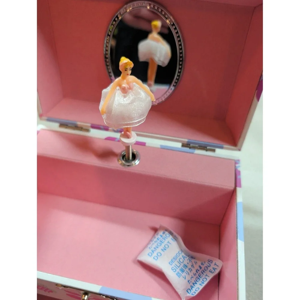 Owl Jewelry Box Purple Pink Green Trees Faux Pearl Handle Drawer Storage Chest